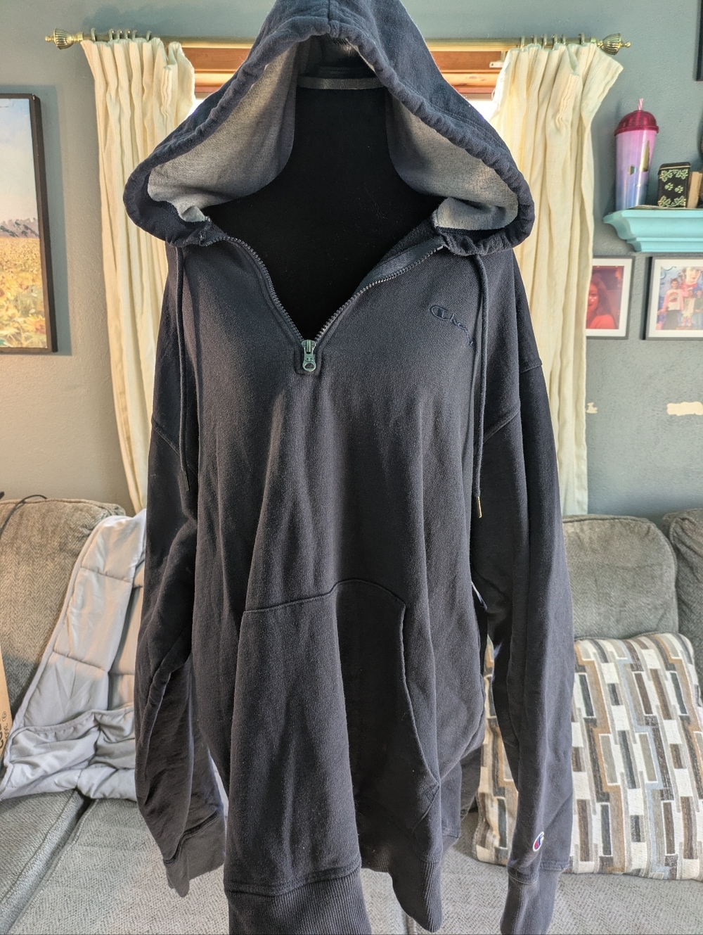 ✨ VINTAGE VIBES: Champion Quarter-Zip Oversized Hoodie